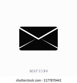 black envelope icon, Vector EPS 10 illustration style
