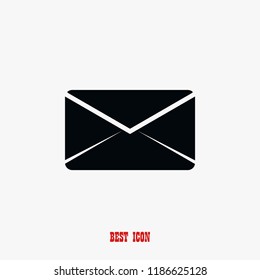 black envelope icon, Vector EPS 10 illustration style