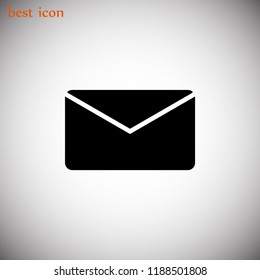 black envelope icon, Vector EPS 10 illustration style