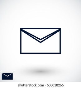 black envelope icon, Vector EPS 10 illustration style