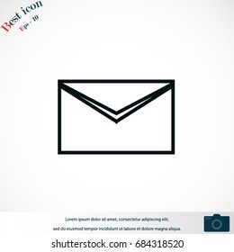 black envelope icon, Vector EPS 10 illustration style