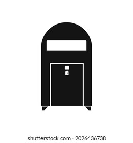 Icono plano del buzón de correo de la carta del sobre negro. Ilustración vectorial simple editable utilizable para elementos web e impresos.