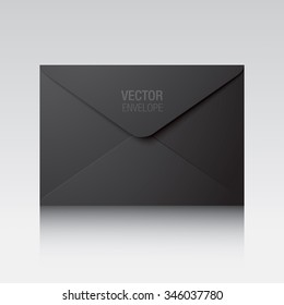 Black envelope. Vector envelope isolated on a background.