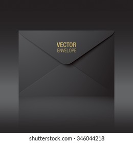 Black envelope. Vector envelope standing on a background.