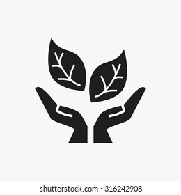 Black Environmental hands icons set. Vector Illustration eps10 