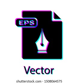 Black EPS file document. Download eps button icon isolated on white background. EPS file symbol.  Vector Illustration
