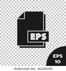 Black EPS file document. Download eps button icon isolated on transparent background. EPS file symbol.  Vector Illustration