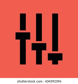 Black equalizer icon vector