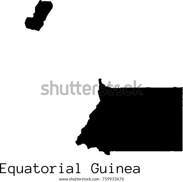 Black Equatorial Guinea Map Vector Silhouette Stock Vector Royalty