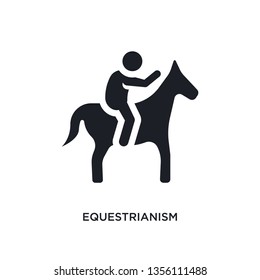 black equestrianism isolated vector icon. simple element illustration from sport concept vector icons. equestrianism editable logo symbol design on white background. can be use for web and mobile
