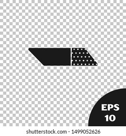 Black Eraser or rubber icon isolated on transparent background.  Vector Illustration