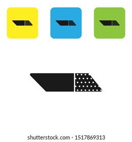 Black Eraser or rubber icon isolated on white background. Set icons colorful square buttons. Vector Illustration