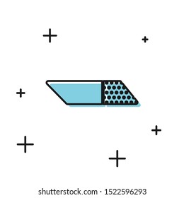 Black Eraser or rubber icon isolated on white background.  Vector Illustration