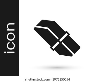 Black Eraser or rubber icon isolated on white background.  Vector