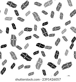 Black Eraser or rubber icon isolated seamless pattern on white background.  Vector