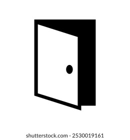 Escapamento preto saída de emergência porta sinal ícone vetor plano design
