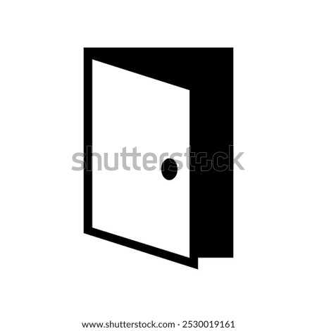 Black escape emergency exit door sign icon flat vector design