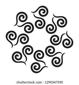 black ethnic abstract flower ornament design with white background. tattoo design in the form of the sun. Simple tribal logo design for men, woman and girl. vector illustration