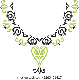 black ethnic collar patterns suitable for textile white background