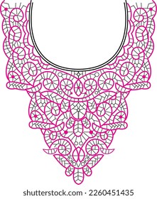 black ethnic collar patterns suitable for textile white background