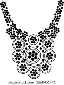 black ethnic collar patterns suitable for textile white background