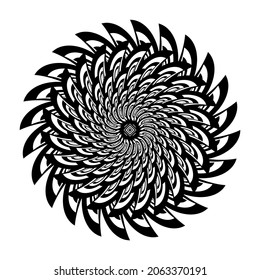 Black ethnic mandala vector for design 