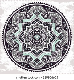 Black Ethnic ornament with vintage background