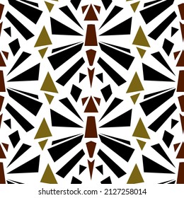 Black ethnic totemic geometric seamless pattern. Butterfly who is brought together from triangles and rhombuses. Totemic animal. Vector illustration.