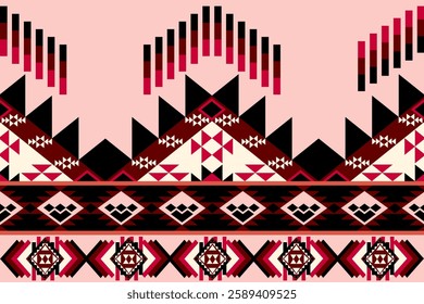 Black Ethnic traditional, Native American, Seamless pattern, Native Indian American, Ethic, Aztec, Pattern design for Carpet, Decoration, Textile, Wrap, Decorative 