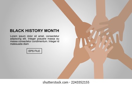 Black ethnicities in roles of empowerment Community unity Show the strength of community with hand illustration