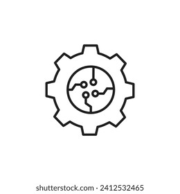 Black ETL icon on a white background in outlined style.