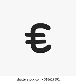 Black Euro Currency icons set. Vector Illustration eps10. 
