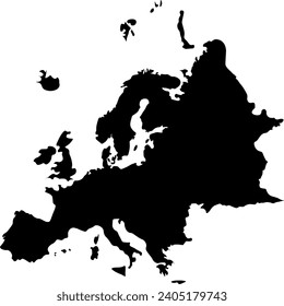 Black Europa map vector illustration