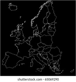 Black Europe vector map