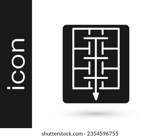 Black Evacuation plan icon isolated on white background. Fire escape plan.  Vector