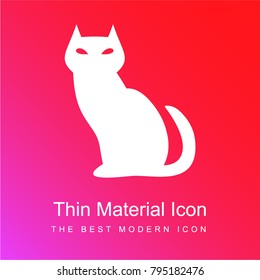 Black evil cat red and pink gradient material white icon minimal design