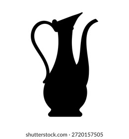 Schwarzes Rewer mit Griff Silhouette Vektor flache Illustration Design.