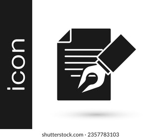 Schwarzes Prüfblatt und Bleistift mit Radiersymbol einzeln auf weißem Hintergrund. Test-Papier-, Examen- oder Umfragekonzept. Schultest oder -prüfung.  Vektorgrafik