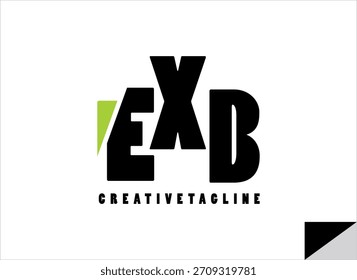 Vetor de logotipo de texto preto EXB, design de logotipo da empresa ou farmacêutico.