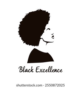 Black Excellence Minimalist Portrait. Celebrating empowerment, pride, and cultural heritage.