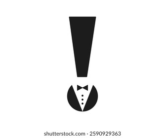 A black exclamation mark with a bow tie design, perfect for formal and elegant themes.