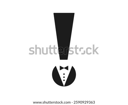 A black exclamation mark with a bow tie design, perfect for formal and elegant themes.