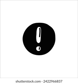Black Exclamation Mark Centered on a White Background Symbolizing Urgency and Importance
