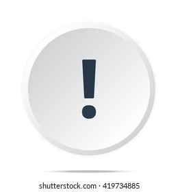 Black Exclamation Mark icon on white web button