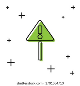 Black Exclamation mark in triangle icon isolated on white background. Hazard warning sign, careful, attention, danger warning sign.  Vector Illustration