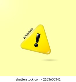 Black Exclamation mark in triangle vector. Hazard warning sign concept.  