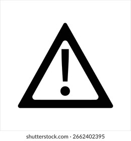 Ponto de exclamação preto em um alerta de sinal de aviso triângulo