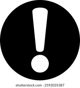 Black Exclamation Mark Warning Symbol with White Background - Important Safety Alert and Caution Icon for Risk Awareness, Emergency Preparedness, and Hazard Prevention in Various Contexts