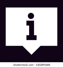 black exclamation point symbol inside white square rectangle rectangular speech bubble