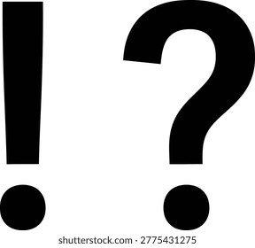 Black exclamation and question mark Vector